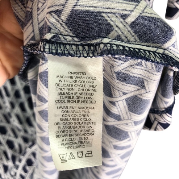 Laundry Shelli Segal Shirt Dress Sz 4 Geometric Print Jersey Knit Button Classic - Picture 7 of 8